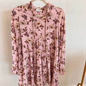 Long Sleeve Floral Mini Dress